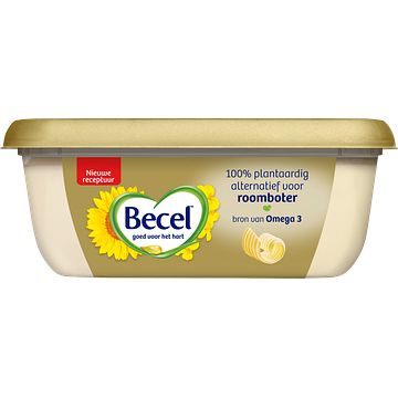 Foto van Becel met roomboter ongezouten en omega 3 en 6 kuip 225g bij jumbo