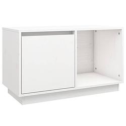 Foto van Vidaxl tv-meubel 74x35x44 cm massief grenenhout wit