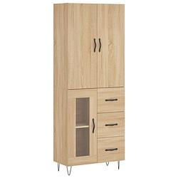 Foto van Vidaxl hoge kast 69,5x34x180 cm bewerkt hout sonoma eikenkleurig