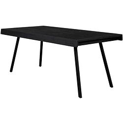 Foto van Giga meubel gm eettafel zwart 160cm - teakhout & metaal - tafel suri