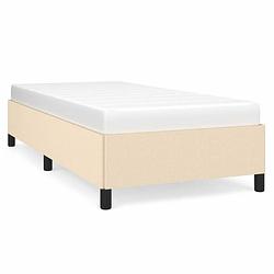 Foto van The living store bedframe - duurzaam - bedframe - afmetingen- 193 x 93 x 35 cm - kleur- crème