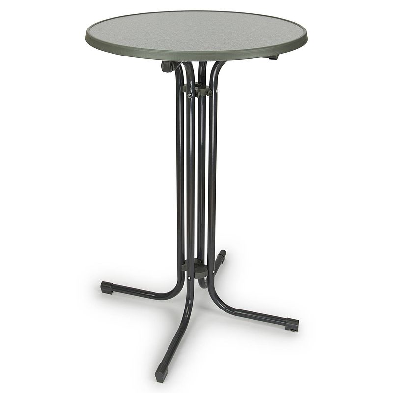 Foto van Statafel - grijs- 70cm doorsnede - statafels - cocktailtafel - hoge staan tafel - staantafels - staantafel - partytafel