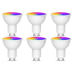 Foto van Led spot 6 pack - facto - smart led - wifi led - slimme led - 5w - gu10 fitting - rgb+cct - aanpasbare kleur - dimbaar -