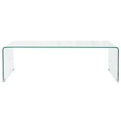 Foto van The living store salontafel gehard veiligheidsglas transparant 98x45x30 cm