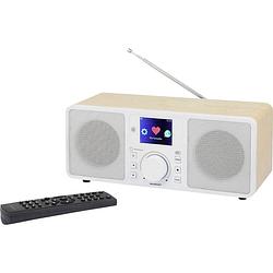 Foto van Renkforce rf-irdab-retro1 tafelradio met internetradio dab+, vhf (fm) aux, bluetooth, internetradio, wifi, lan geschikt voor dlna hout