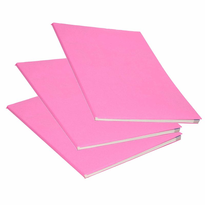 Foto van 3x rollen kraft kaftpapier roze 200 x 70 cm - kaftpapier