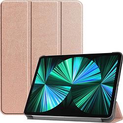 Foto van Basey ipad pro 2021 12,9 inch hoes case hoesje rosé goud hardcover book case cover