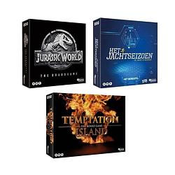 Foto van Spellenbundel - 3 stuks - jurassic world the boardgame & het jachtseizoen & temptation island