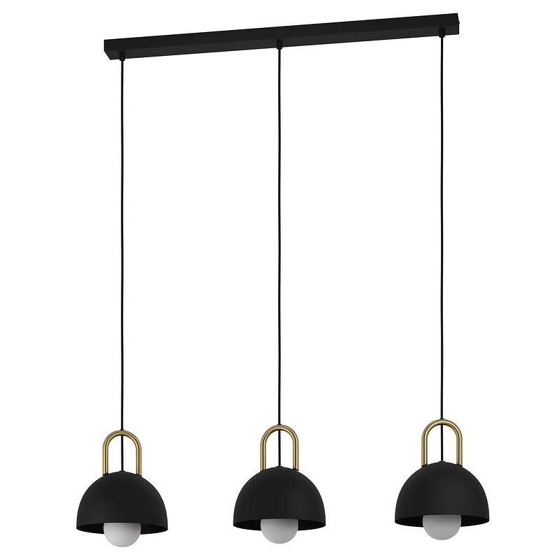 Foto van Eglo calmanera hanglamp - e27 - 90 cm - zwart/geelkoper