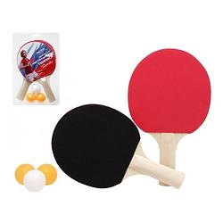Foto van Tafeltennis batjes inclusief ballen - tennis set compleet met 3 ballen - buitenspeelgoed