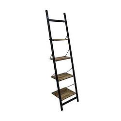 Foto van Hsm collection decoratieve ladder hayo - zwart/naturel - 55x40x220 cm - leen bakker
