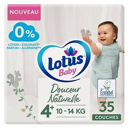 Foto van Lotus baby natural softness luiers maat 4+ - 7 tot 14 kg - pak met 35 luiers