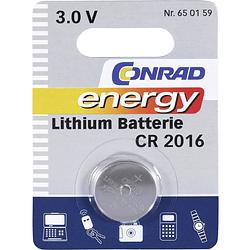 Foto van Cr2016 knoopcel lithium 3 v 70 mah conrad energy cr2016 1 stuk(s)