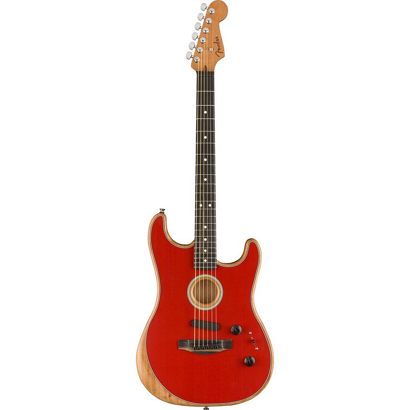Foto van Fender american acoustasonic stratocaster dakota red