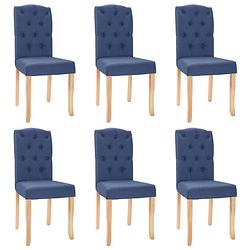 Foto van The living store eetstoelen stoel - 42 x 50 x 96 cm - blauw