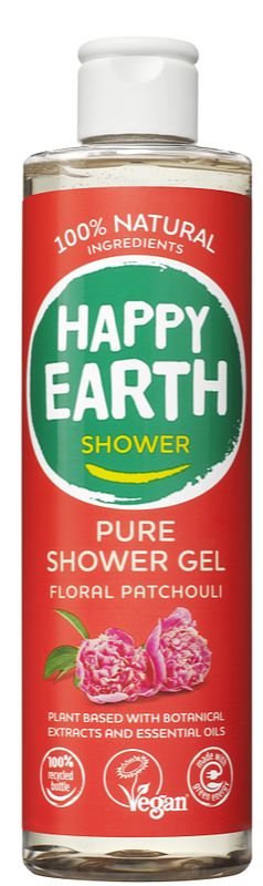 Foto van Happy earth pure shower gel floral patchouli