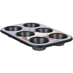 Foto van Quttin bakplaat muffins voor 6 porties zwart 26,5 x 18,5 x 3 cm
