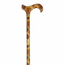 Foto van Classic canes verstelbare wandelstok - zonnebloemen - vincent van gogh - aluminium - derby handvat- lengte 77 - 100 cm