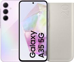 Foto van Samsung galaxy a35 128gb paars 5g + samsung powerbank 20.000 mah met snelladen beige