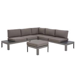 Foto van Beliani ferentino - loungeset-grijs-aluminium