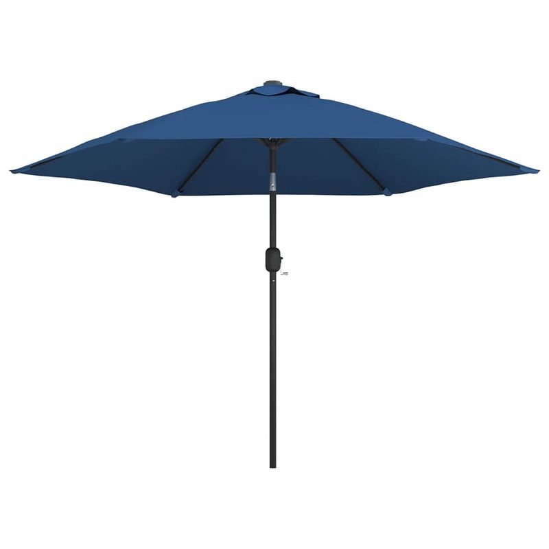 Foto van Vidaxl parasol met led-verlichting en stalen paal 300 cm blauw