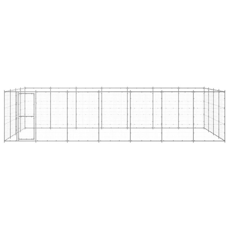 Foto van The living store hondenkennel - gegalvaniseerd staal - 770 x 440 x 180 cm - met deur