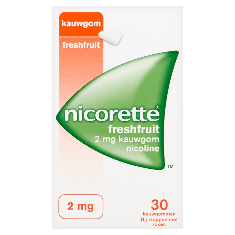 Foto van Nicorette kauwgom 2mg freshfruit