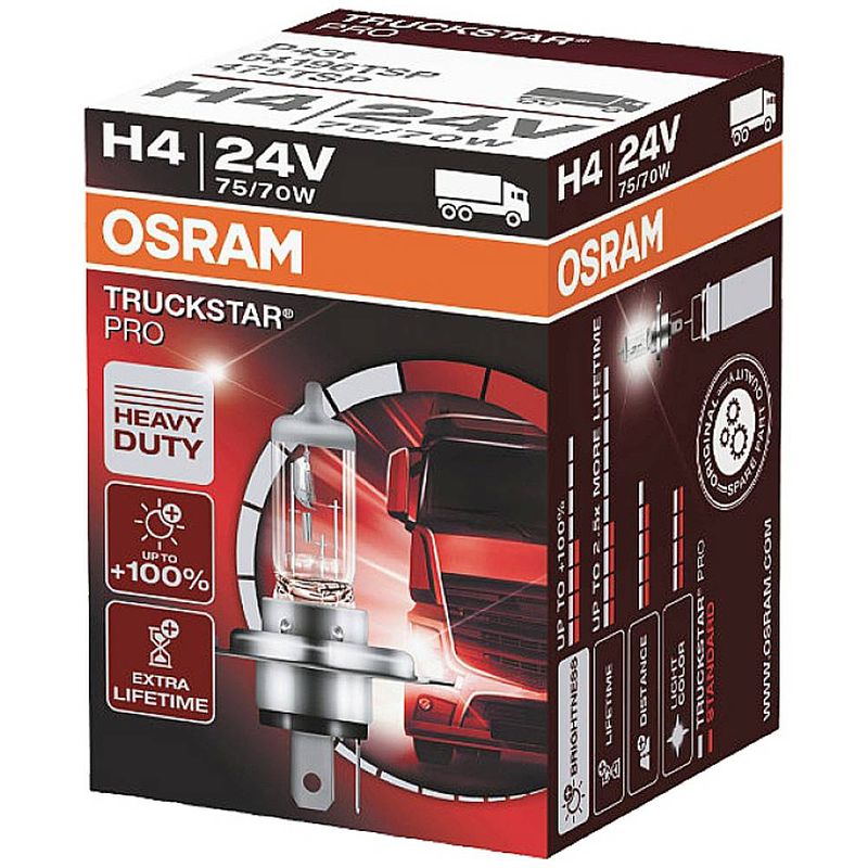 Foto van Osram auto 64196tsp halogeenlamp truckstar h4 75/70 w 24 v