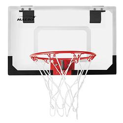 Foto van Basketbal hoepelset met 3 ballen 58x40 cm wit nylon en plastic