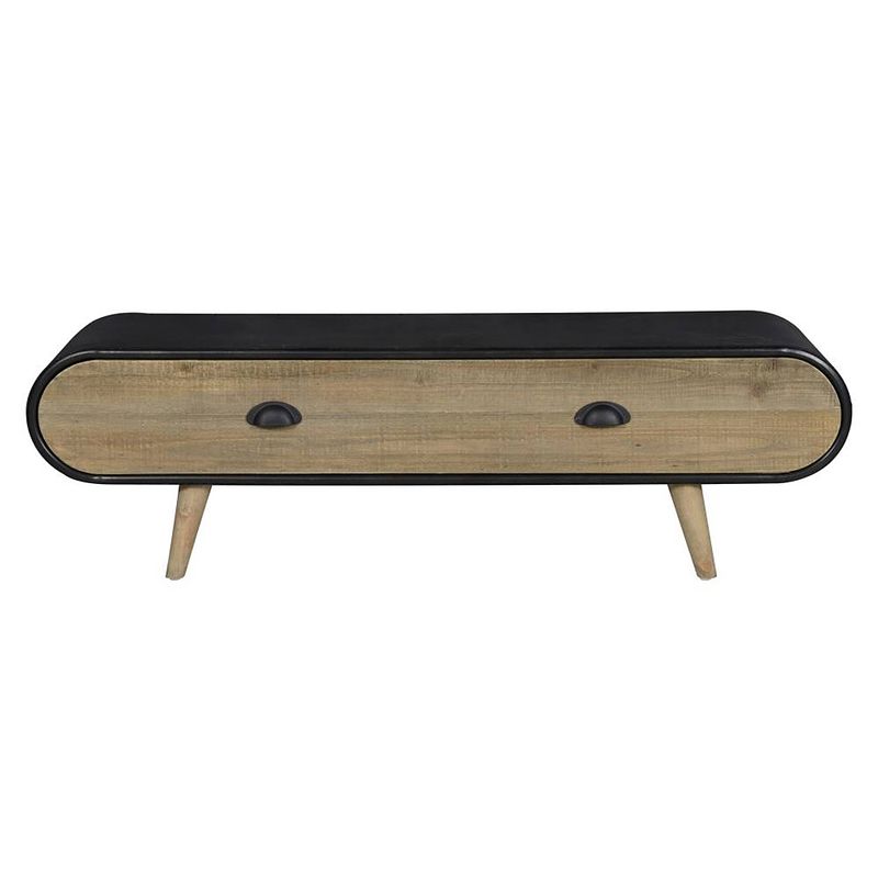 Foto van Giga meubel gm tv meubel 120x35x36cm - massief hout - zwart/naturel