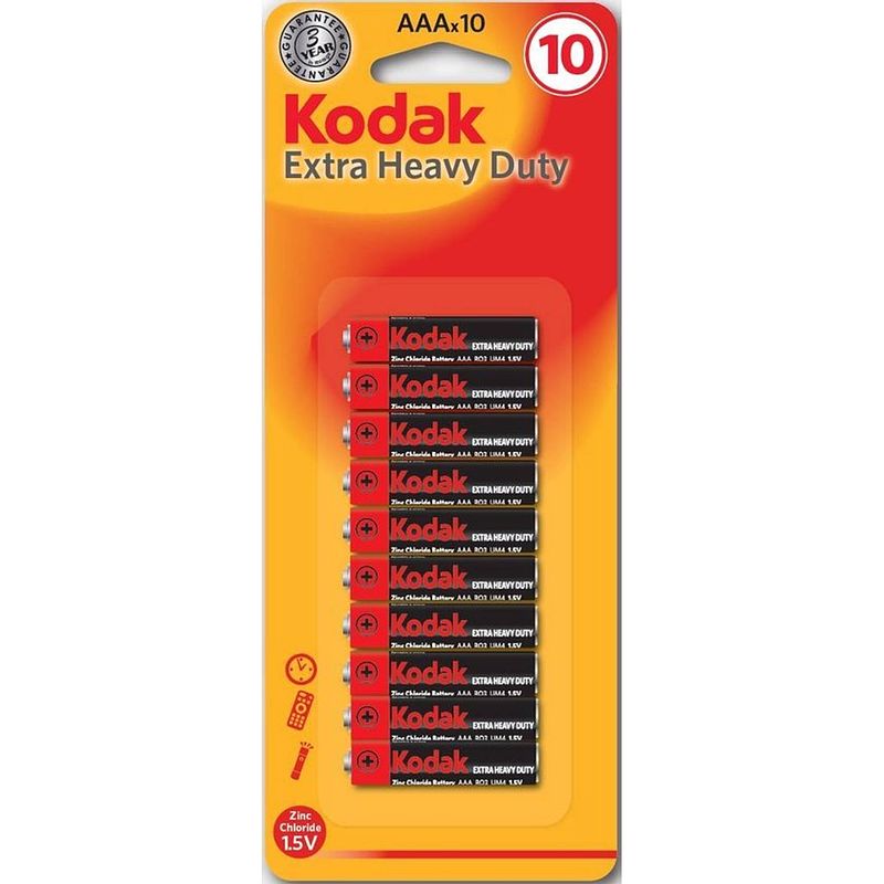 Foto van Kodak aaa batterijen extra heavy duty goede kwaliteit batterijen - mini penlite - 10 stuks