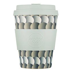 Foto van Ecoffee cup drempels pla - koffiebeker to go 350 ml - lichtgrijs siliconen