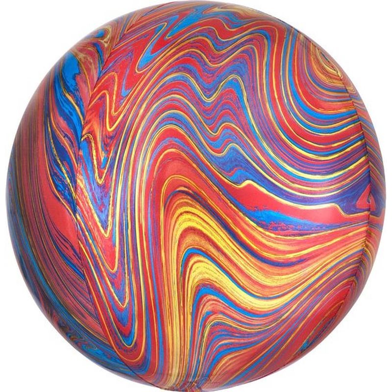 Foto van Amscan folieballon marblez colorful 43 cm rood