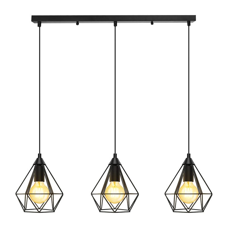 Foto van Aigostar 13a4e hanglamp - 3 lichts - industrieel - pendellamp - ø 175mm - l:110cm - e27 fitting - excl. lichtbronnen