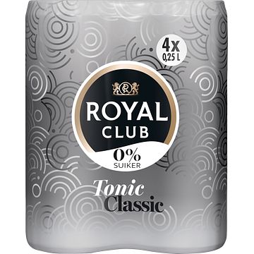 Foto van Royal club 0% suiker tonic classic 4 x 0, 25l bij jumbo