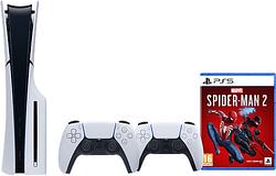 Foto van Playstation 5 slim disc edition + marvel's spider-man 2 + extra controller wit