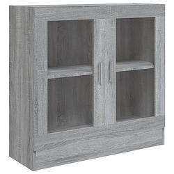 Foto van Vidaxl vitrinekast 82,5x30,5x80 cm bewerkt hout grijs sonoma eiken