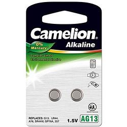 Foto van Camelion knoopcelbatterij lr44/a76 alkaline 1.5v 2 stuks
