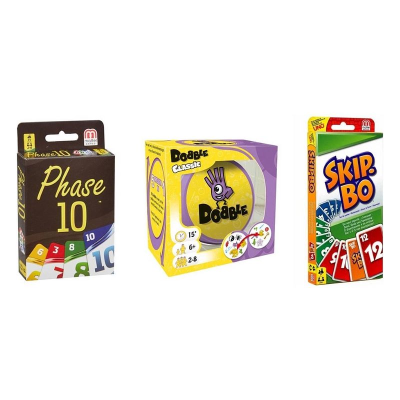 Foto van Spellenbundel - 3 stuks - dobble classic & phase 10 & skip-bo