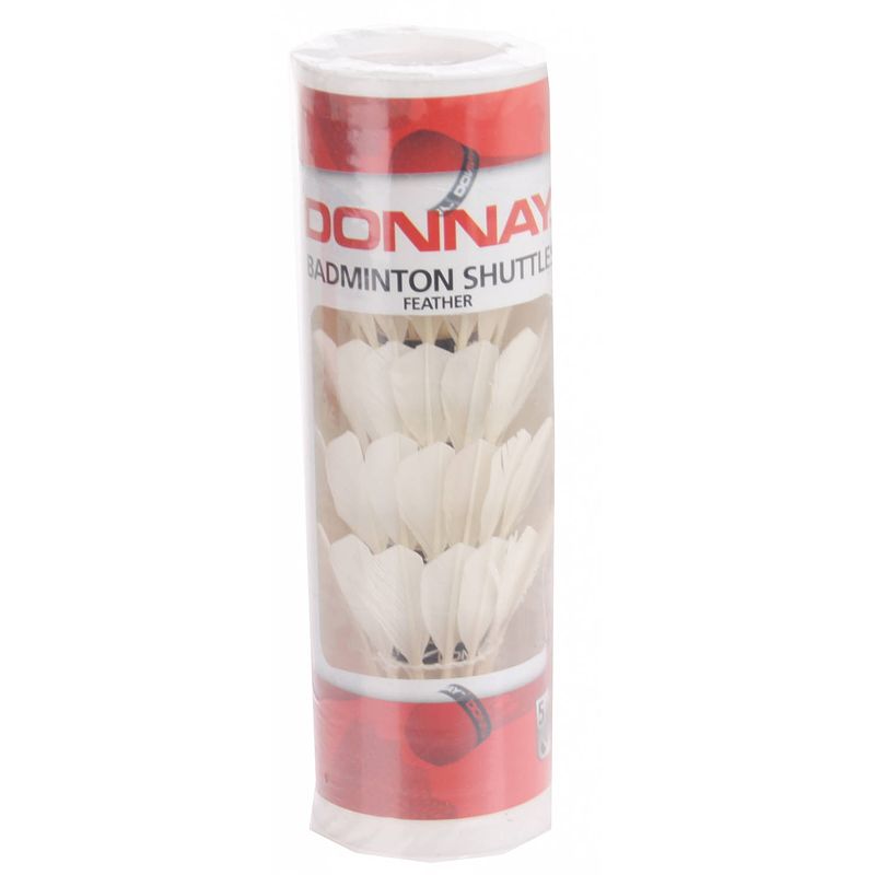 Foto van Donnay badminton shuttles veren wit 5 stuks