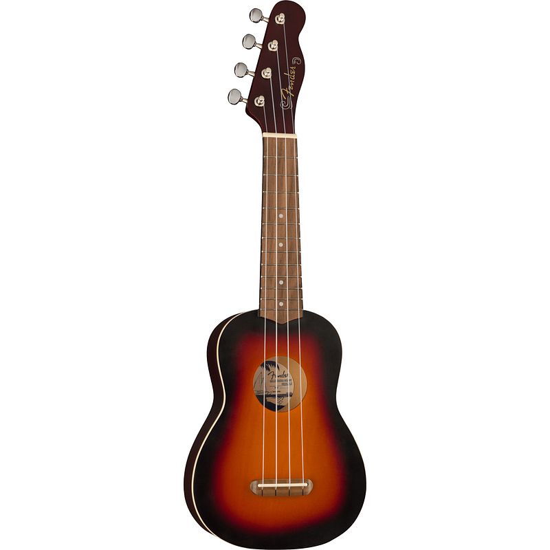 Foto van Fender california coast venice wn 3-color sunburst sopraan ukelele