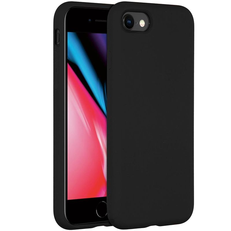 Foto van Accezz liquid silicone voor apple iphone se (2022 / 2020) / 8 / 7 telefoonhoesje zwart