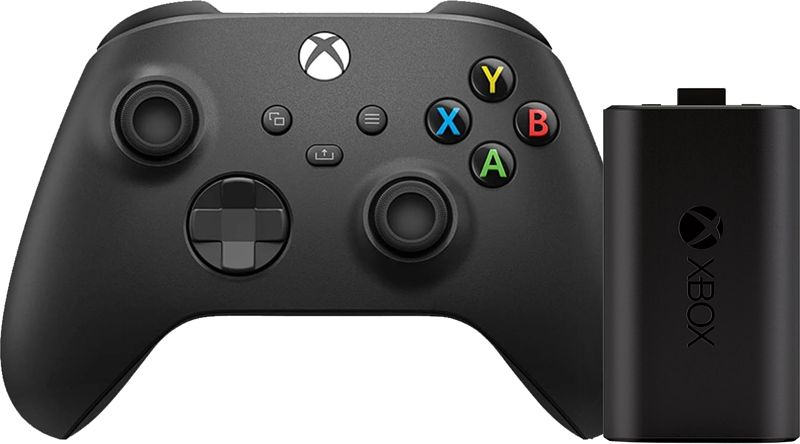 Foto van Xbox series x & s wireless controller carbon zwart + play and charge kit