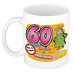 Foto van Cadeau mok 60 jaar - daar gaan je wilde haren - keramiek - 300 ml - feest mokken