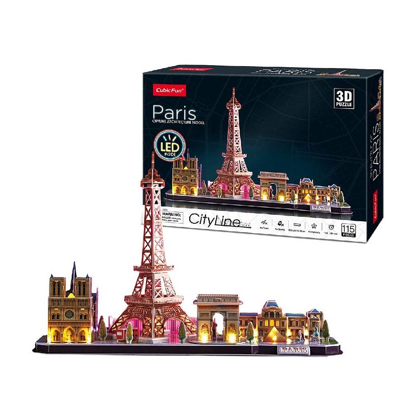 Foto van Cubiq fun 3d puzzel - paris led (115)