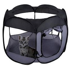 Foto van Pet comfort opvouwbare bench - reisbench - kleine huisdieren - hondenmand - kattenmand - zwart - nylon