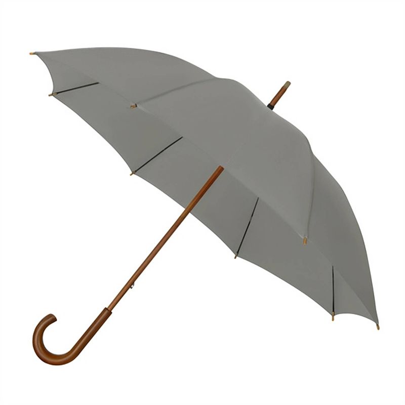 Foto van Impliva paraplu eco 88 x 102 cm bamboe/glasfiber grijs/bruin