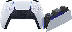 Foto van Sony playstation 5 dualsense draadloze controller + bluebuilt oplaadstation