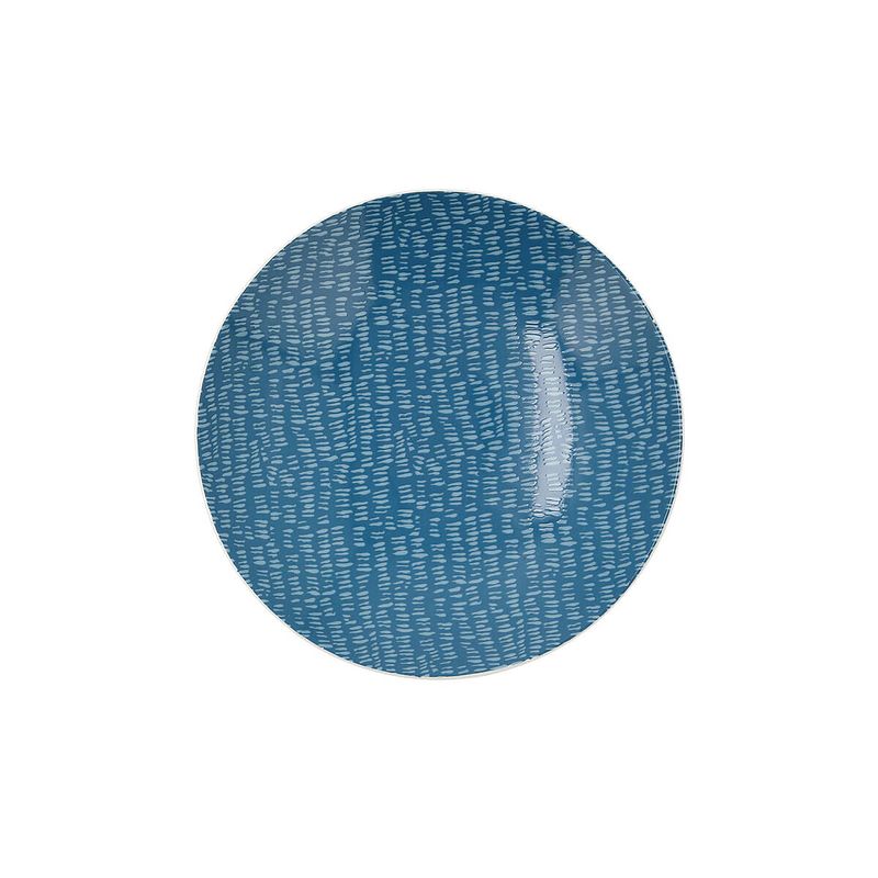 Foto van Diep bord ariane coupe ripple keramisch blauw (20 cm) (6 stuks)