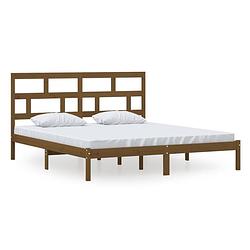 Foto van The living store bedframe - grenenhout - honingbruin - 180 x 200 cm (6ft super king)